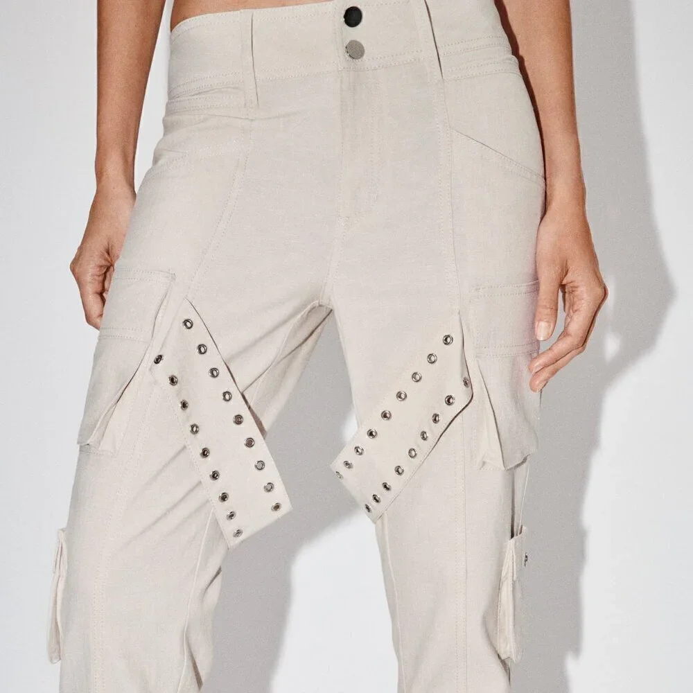 ZARA LINEN BLEND CARGO PANTS LIMITED EDITION